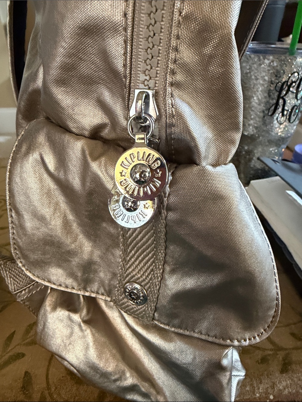 Kipling Metallic Gold Backpack - Picture 5 of 7